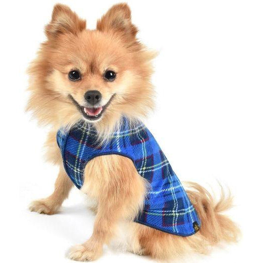 blue plaid stretch fleece - 18" & 20" left!