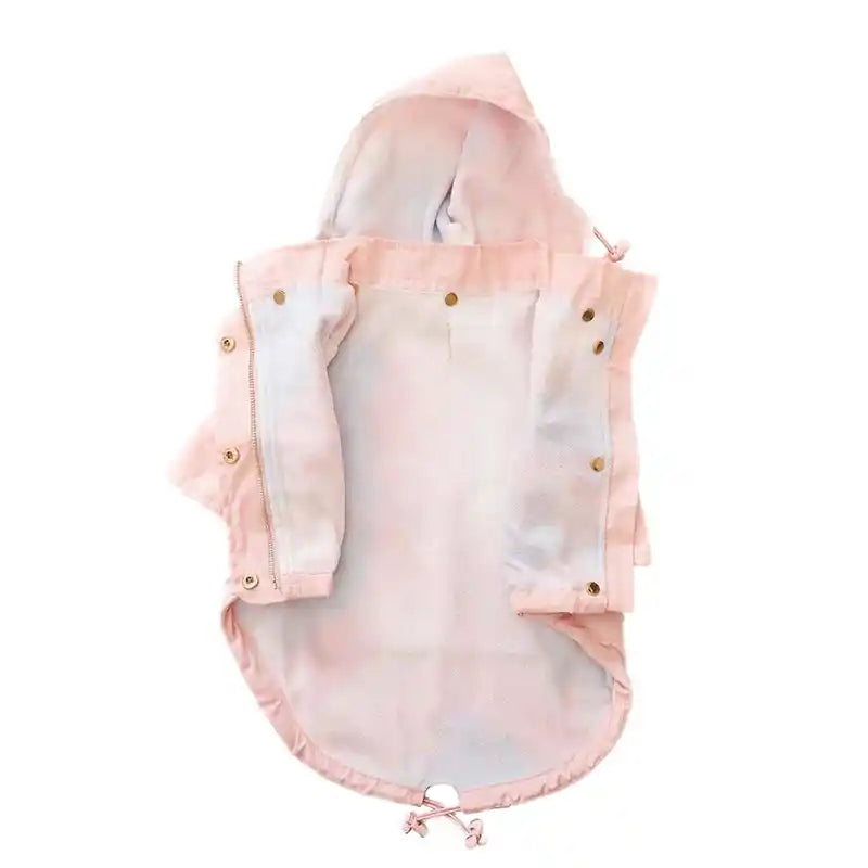 fleece-lined rain jacket - blush pink