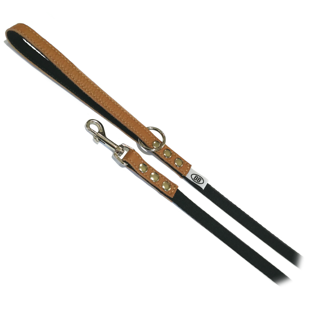 buddy belt nylon leather leash - 5 colour options barking babies