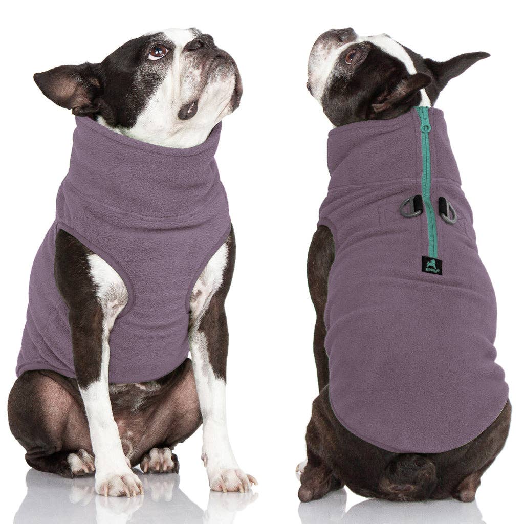 half zip-up fleece vest - violet