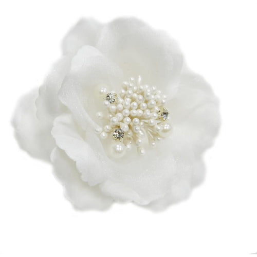 camelia flower collar attachment - special occasion white
