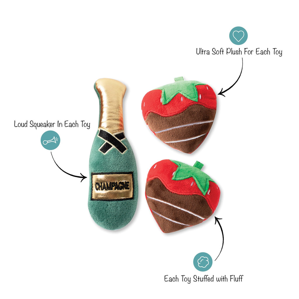 champs and strawberries 3 piece toy set