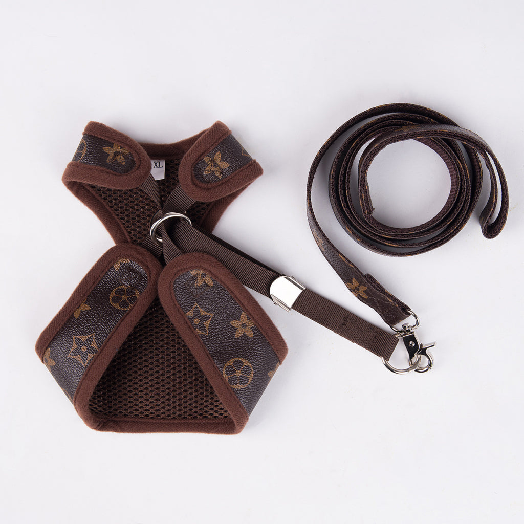 love me harness and leash set - chocolate brown