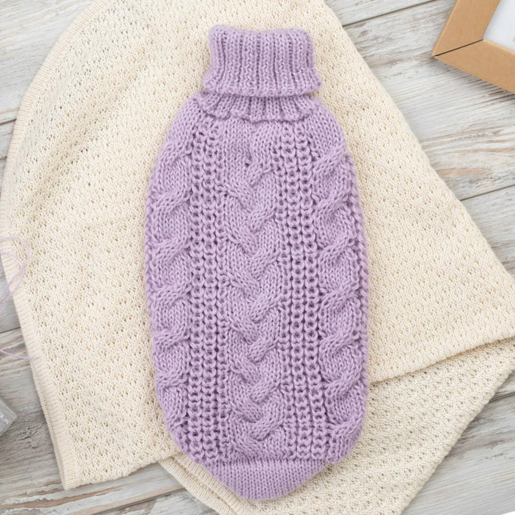 chunky cable knit alpaca sweater - lavender