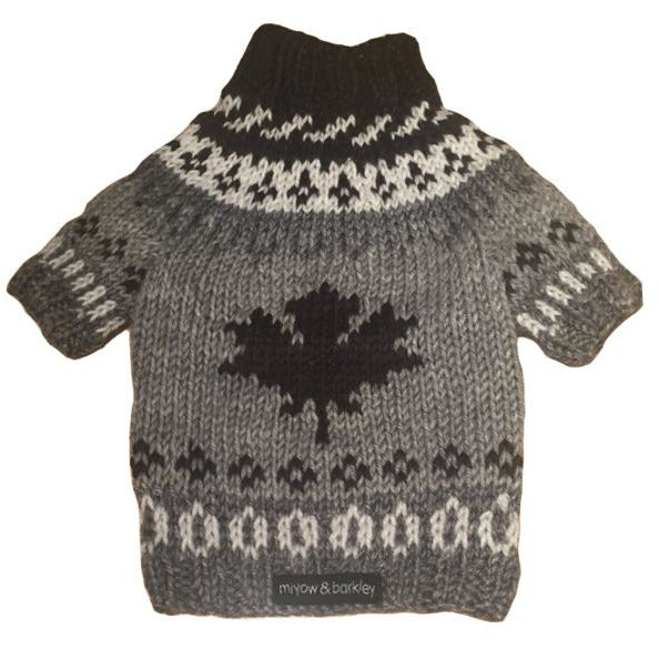 cowichan maple leaf sweater - available in small! barking babies