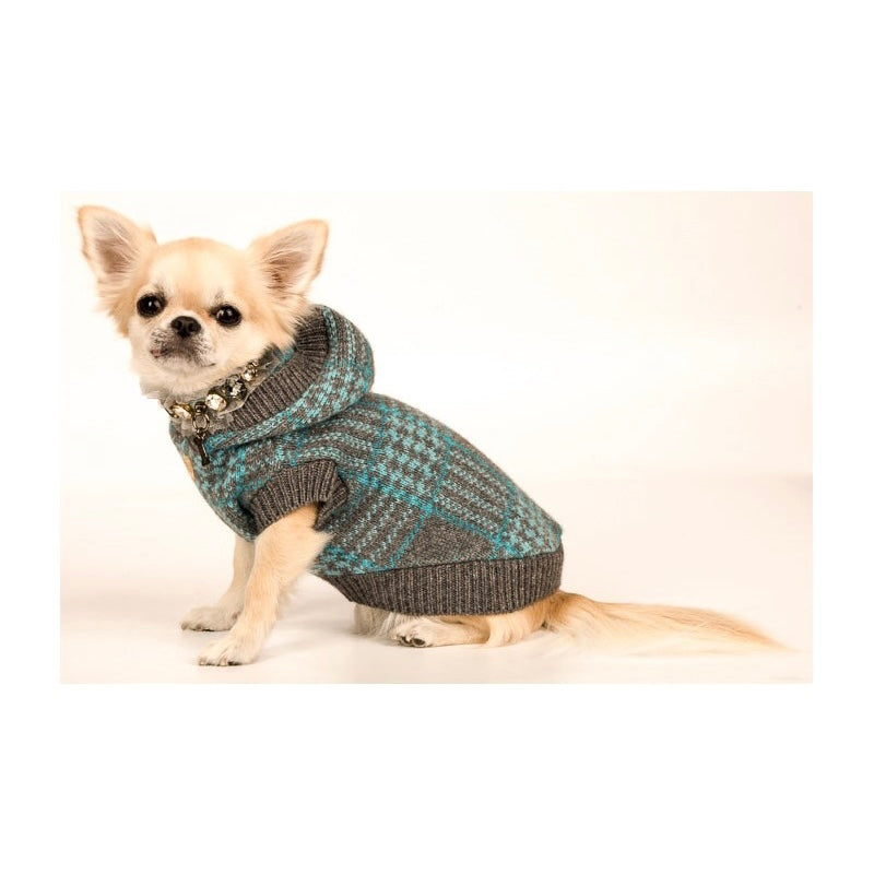 cashmere chic tartan sweater - grey