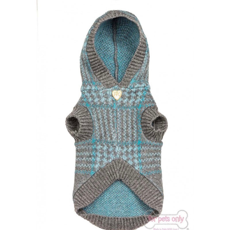 cashmere chic tartan sweater - grey