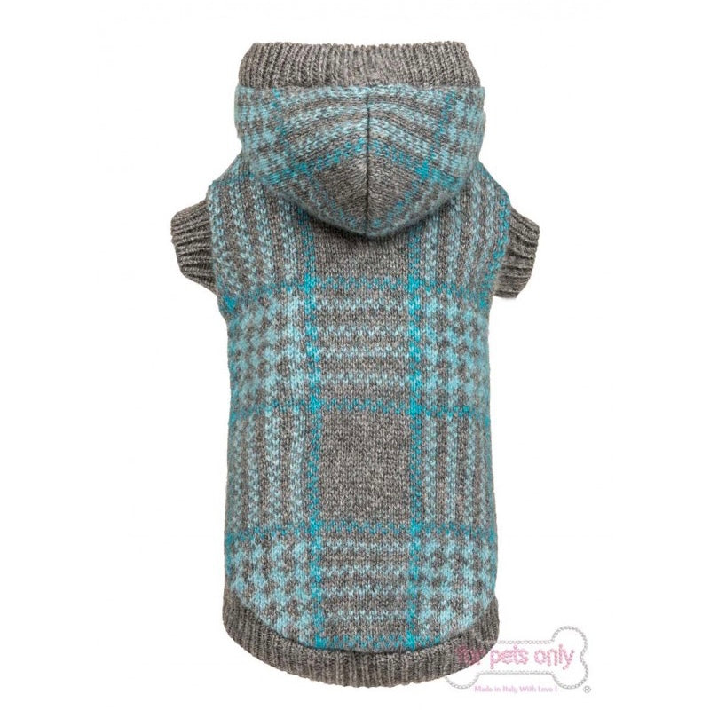 cashmere chic tartan sweater - grey