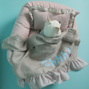 shhh blanket - dark natural italian cotton