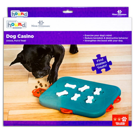 dog casino puzzle toy