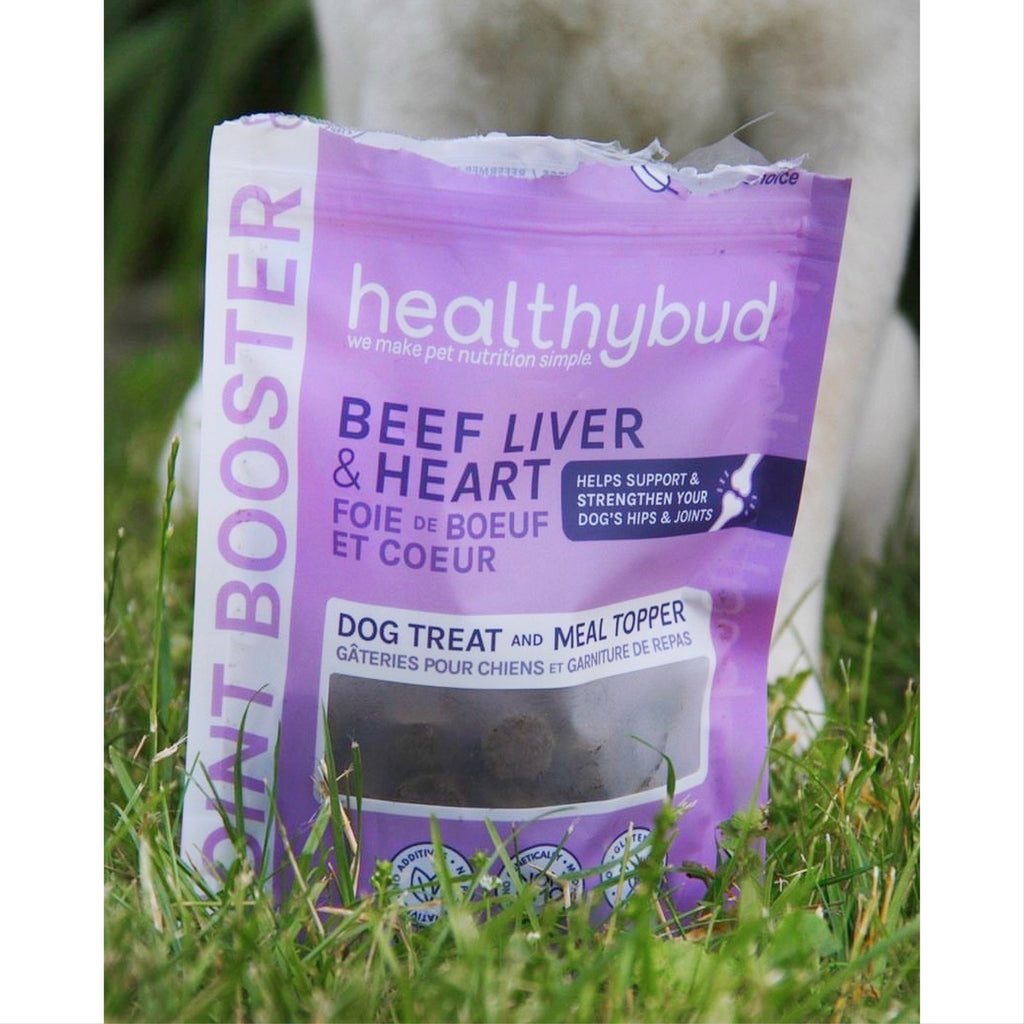 healthy bud beef liver & heart joint booster dog treats