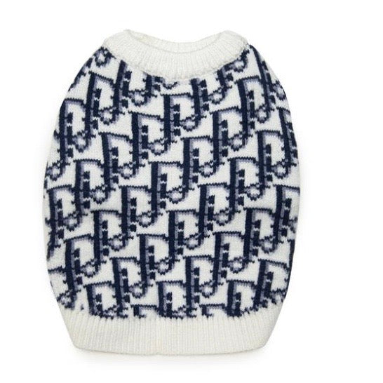 dogior knit sweater - blue/white