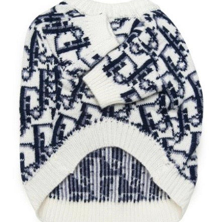 dogior knit sweater - blue/white