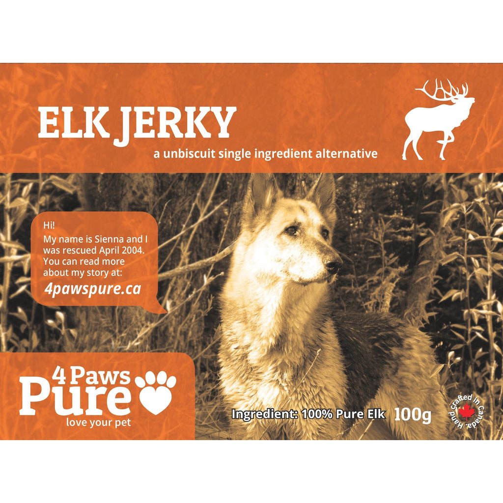 4 paws - elk jerky 50g