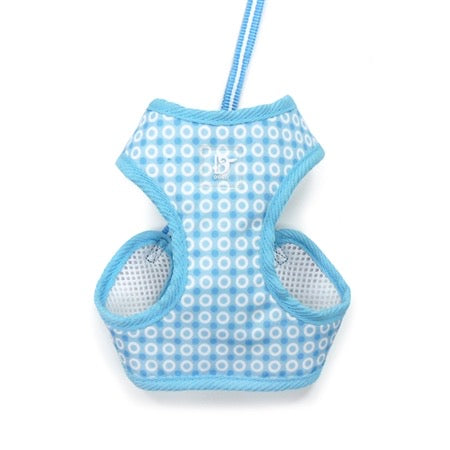 easy go harness and leash set - blue dots