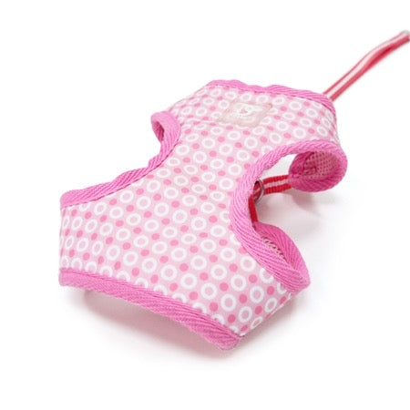 easy go harness and leash set - pink dots
