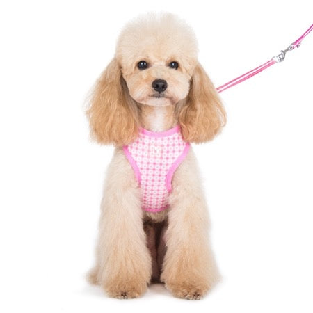 easy go harness and leash set - pink dots