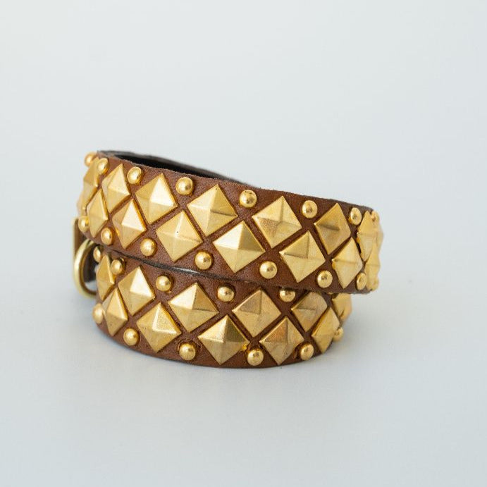barbar gold collar chesnut leather