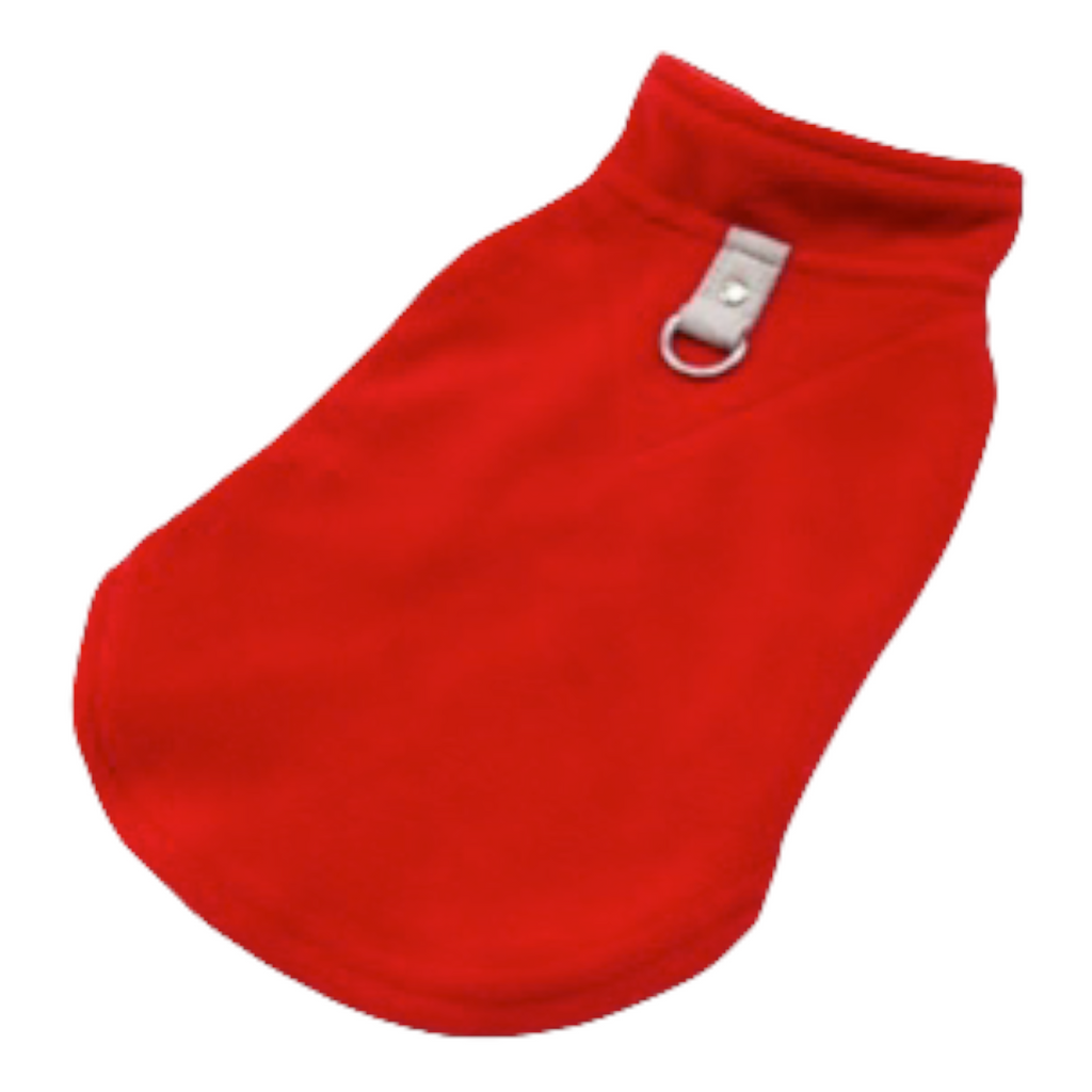 essential fleece with leash attachment - red xxs available!