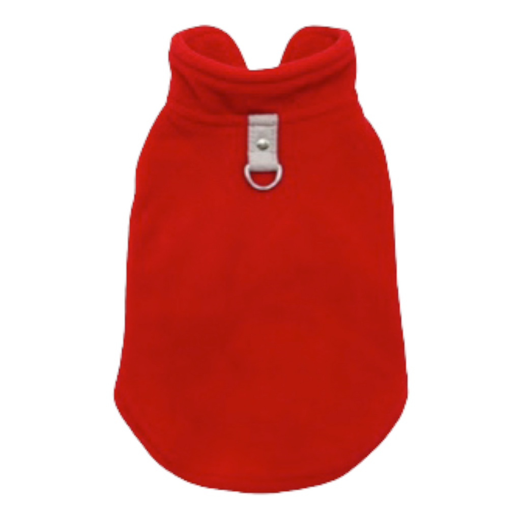 essential fleece with leash attachment - red xxs available!