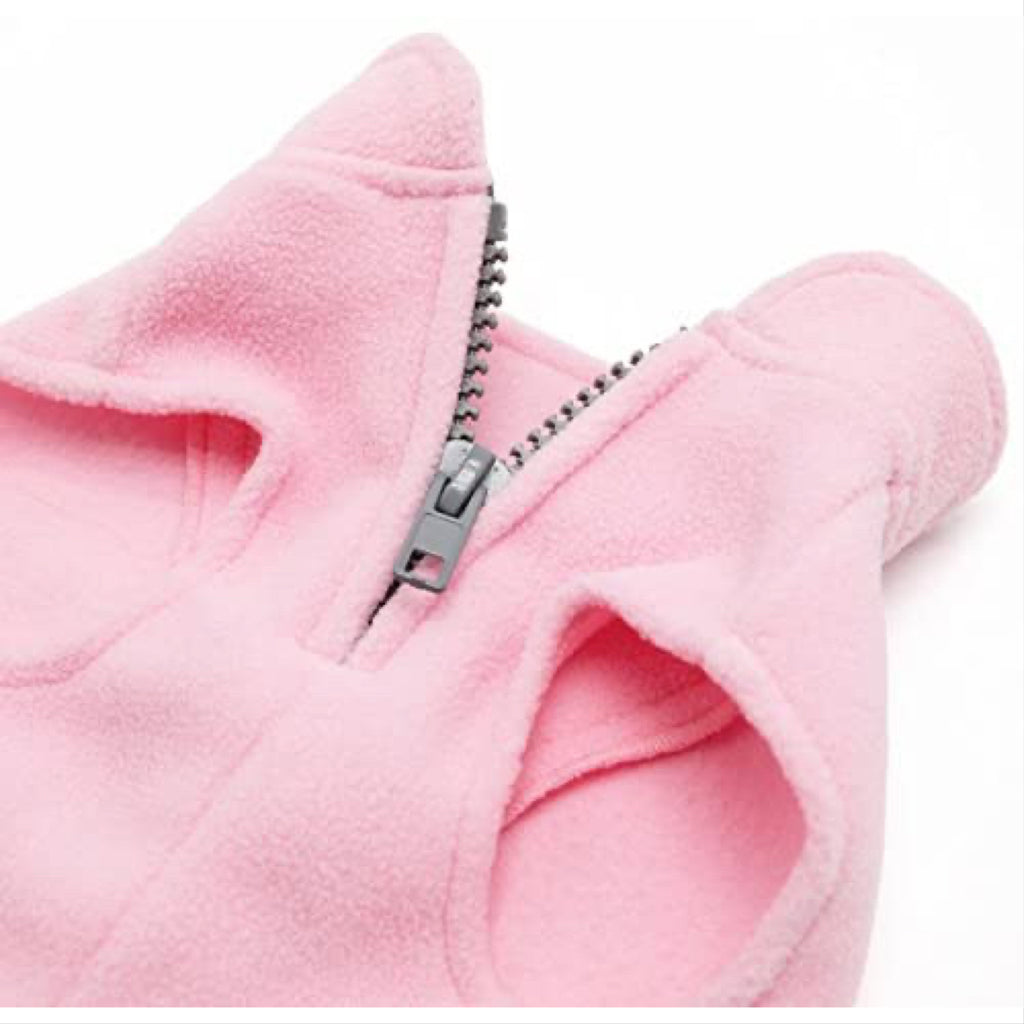 essential fleece with leash attachment - pink xxs or xs only