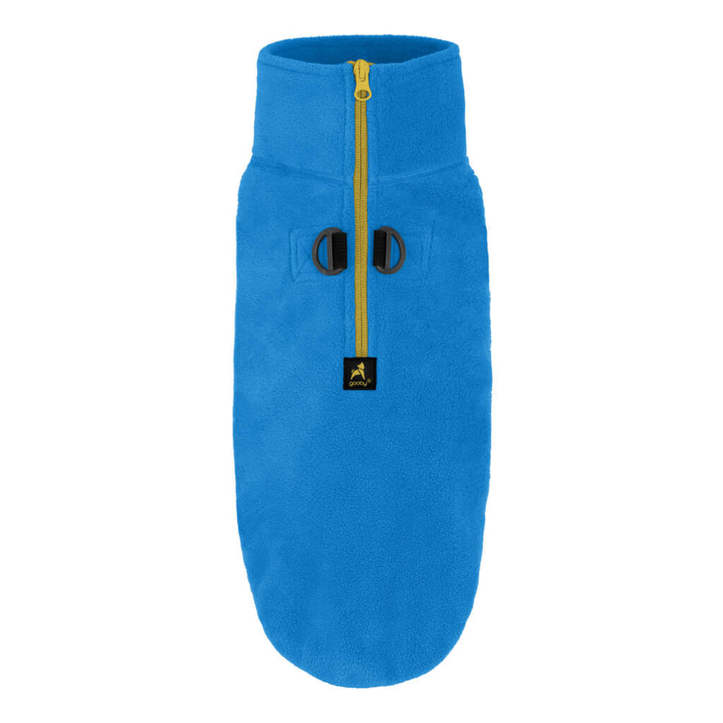 half zip-up fleece vest - blue