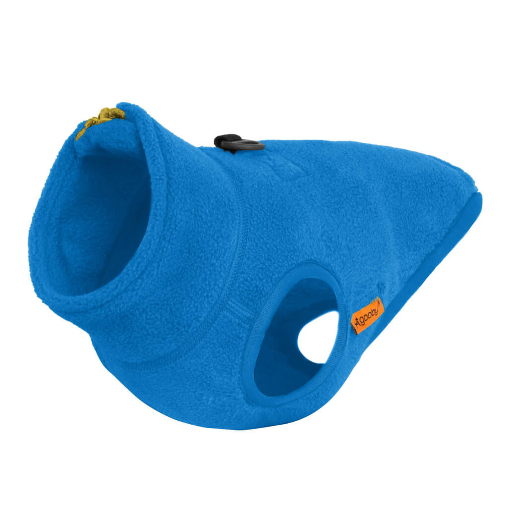 half zip-up fleece vest - blue