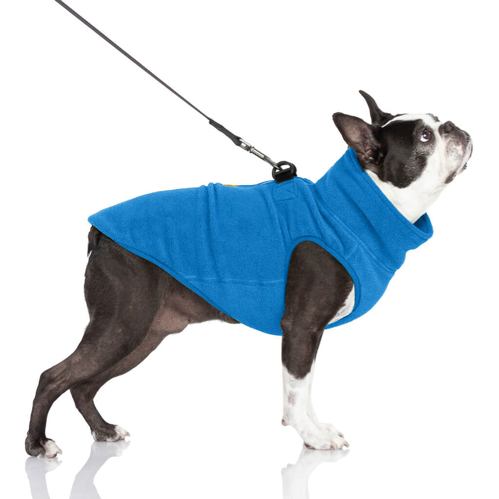 half zip-up fleece vest - blue