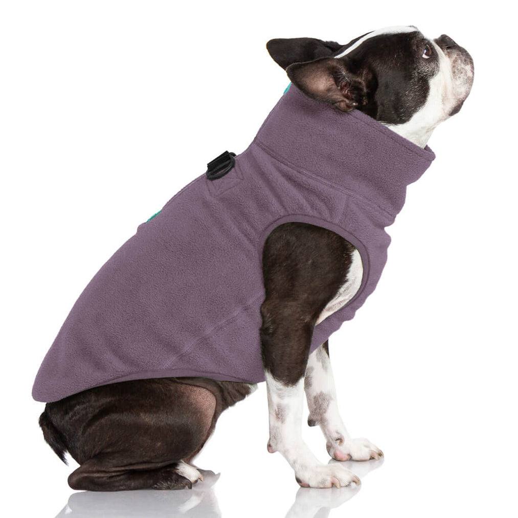 half zip-up fleece vest - violet
