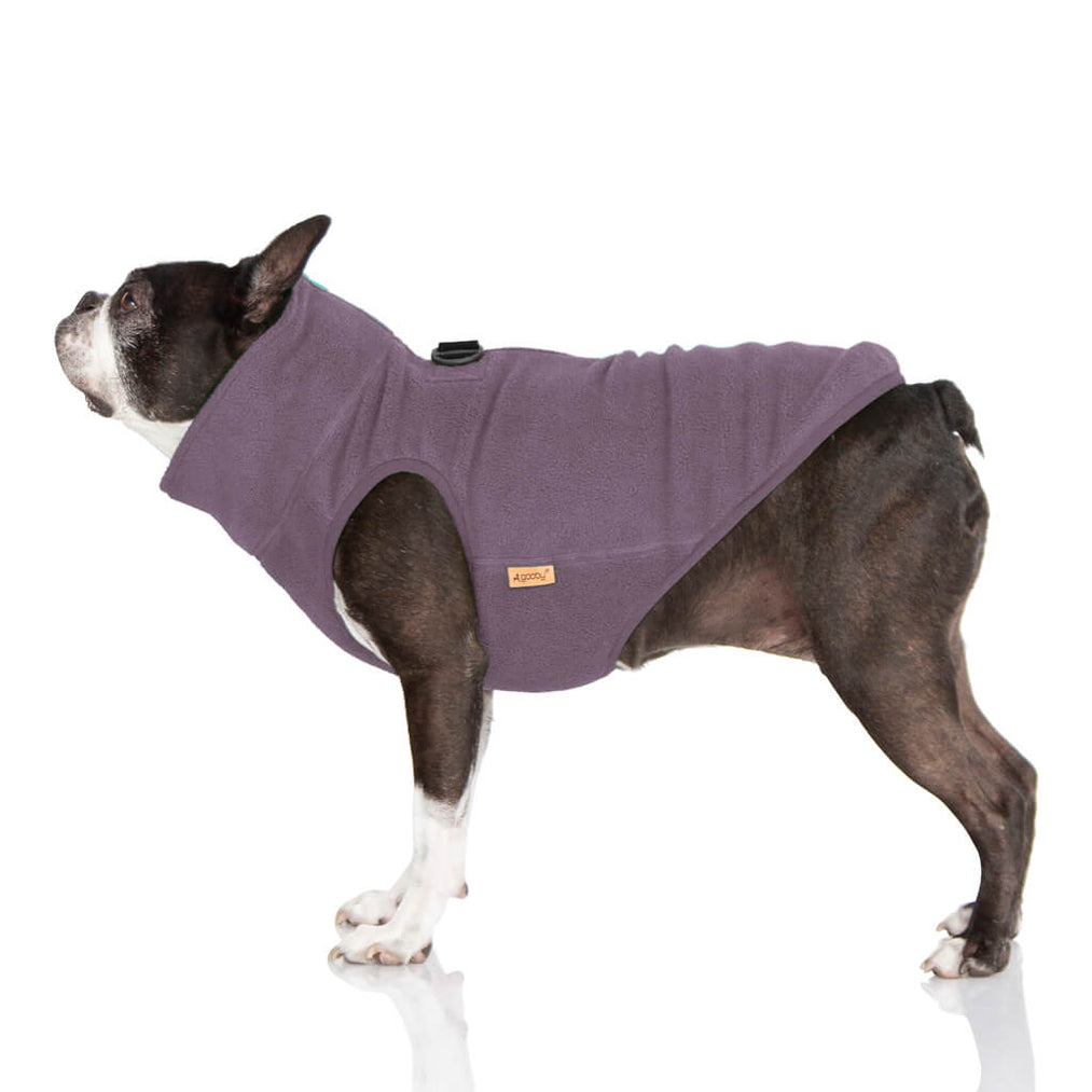 half zip-up fleece vest - violet