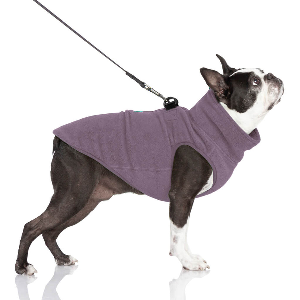half zip-up fleece vest - violet