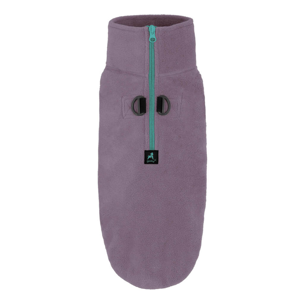 half zip-up fleece vest - violet