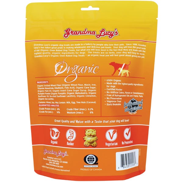 grandma lucy's organic-baked pumpkin treats