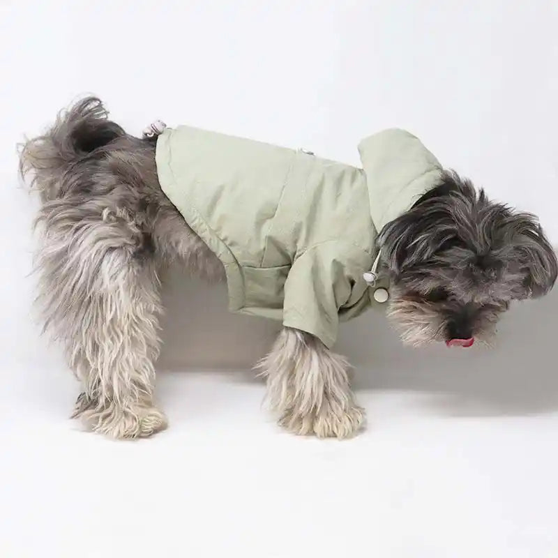 fleece-lined rain jacket - moss green