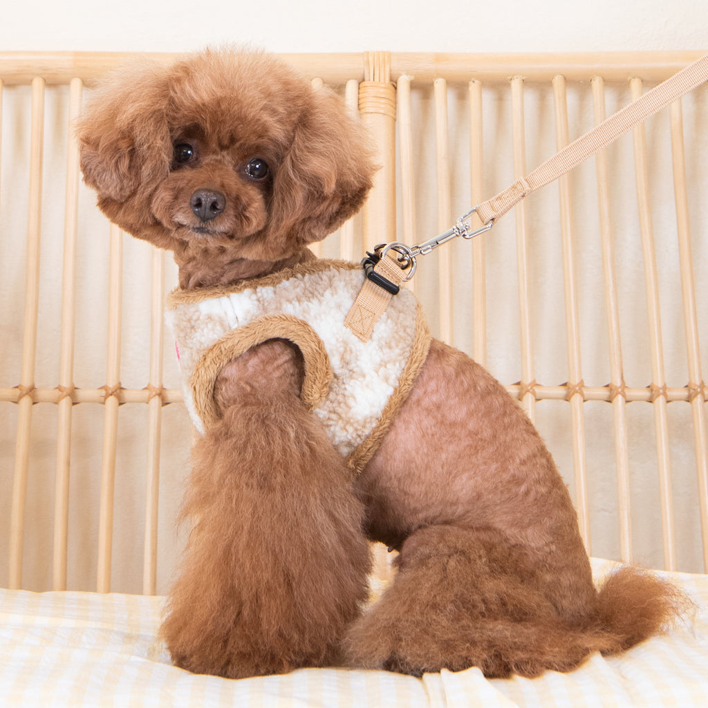 chyanne fluffy vest harness - beige - last one!