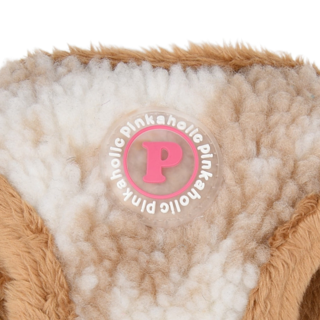 chyanne fluffy vest harness - beige - last one!