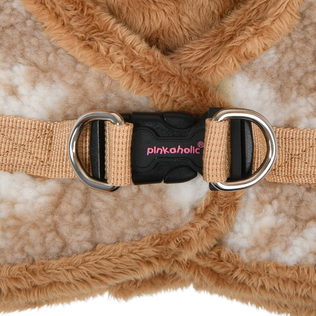 chyanne fluffy vest harness - beige - last one!