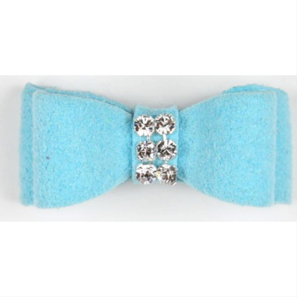 sparkle dog bow - tiffi blue