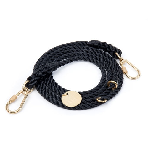 black adjustable rope leash