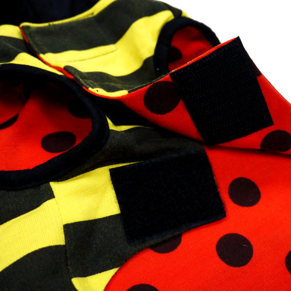 reversible bumble-bee/lady bug costume