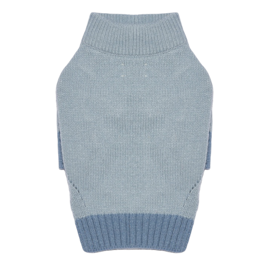 lambswool knit sweater - blue