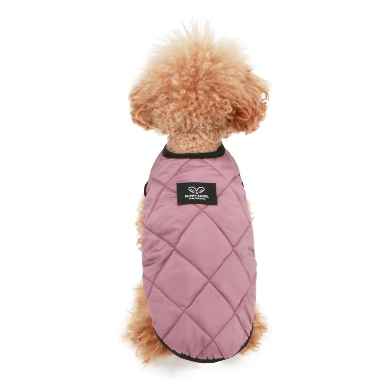 snap padded vest - mauve