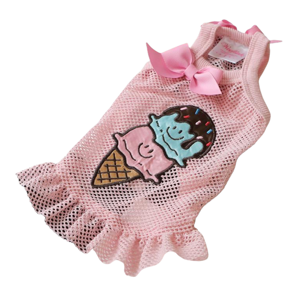 ice cream mesh mini-dress - pink