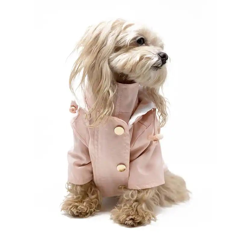 fleece-lined rain jacket - blush pink