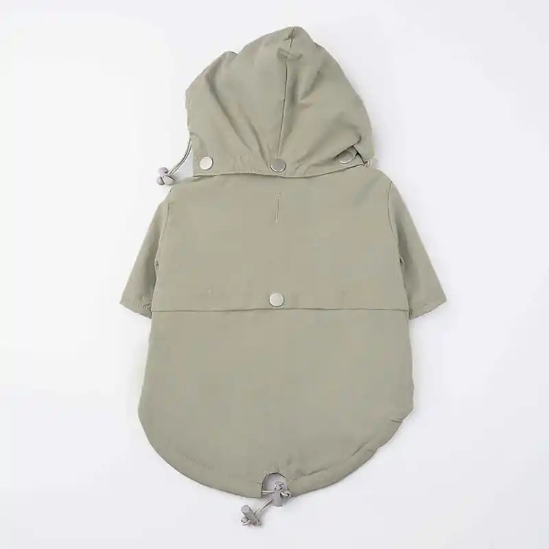 fleece-lined rain jacket - moss green