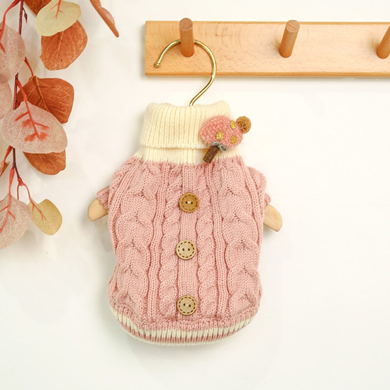 mushroom knit sweater - pink - last one!