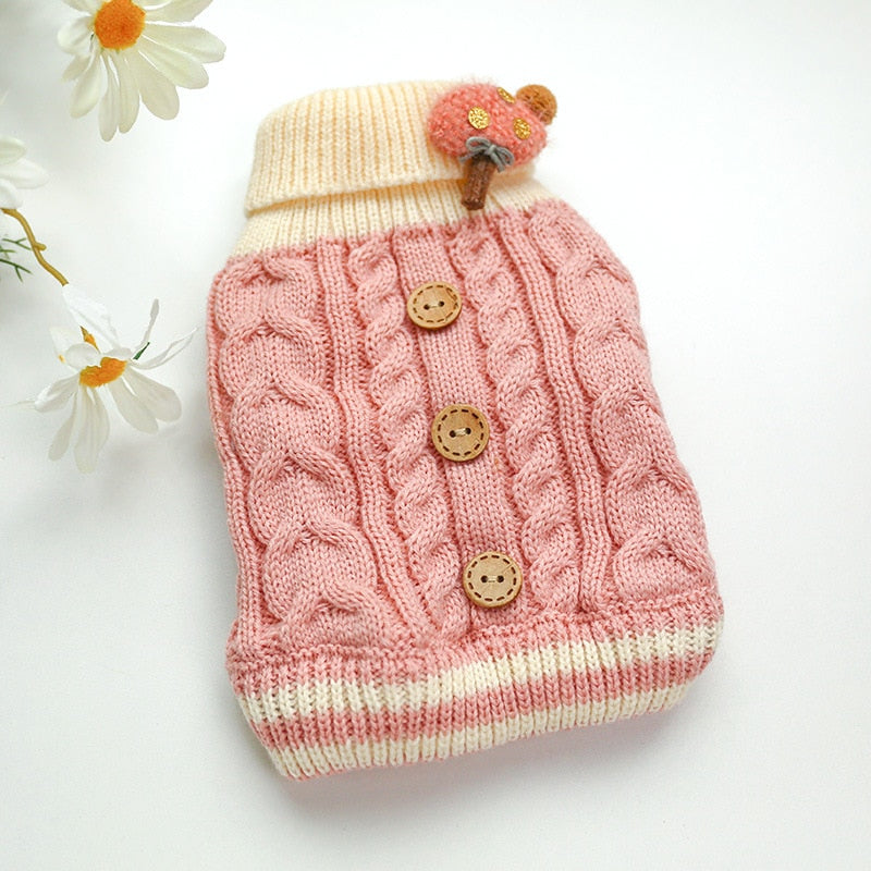mushroom knit sweater - pink - last one!