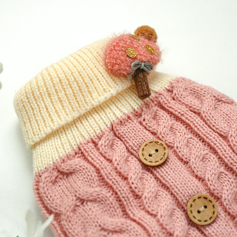 mushroom knit sweater - pink - last one!