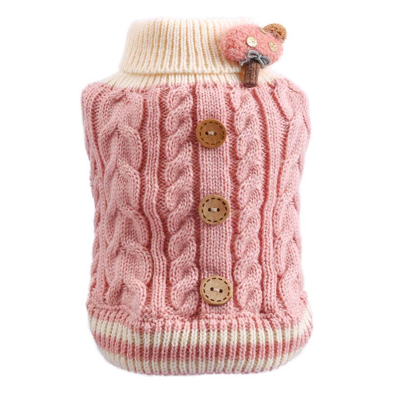 mushroom knit sweater - pink - last one!