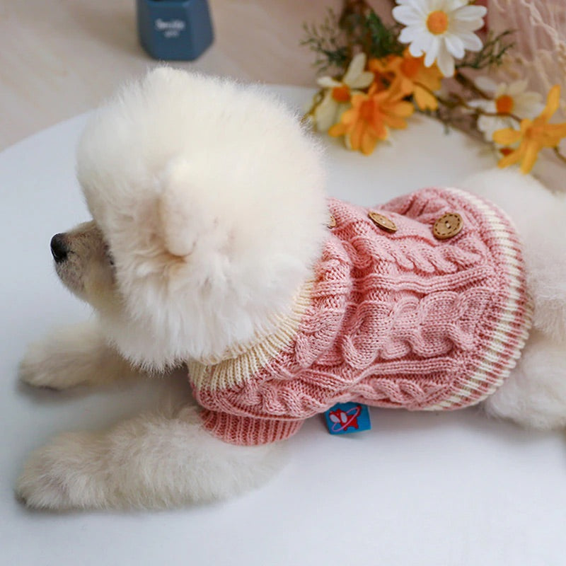 mushroom knit sweater - pink - last one!
